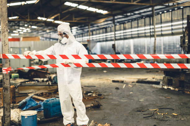 Professional Sewage Cleanup technician working in Conway, WA